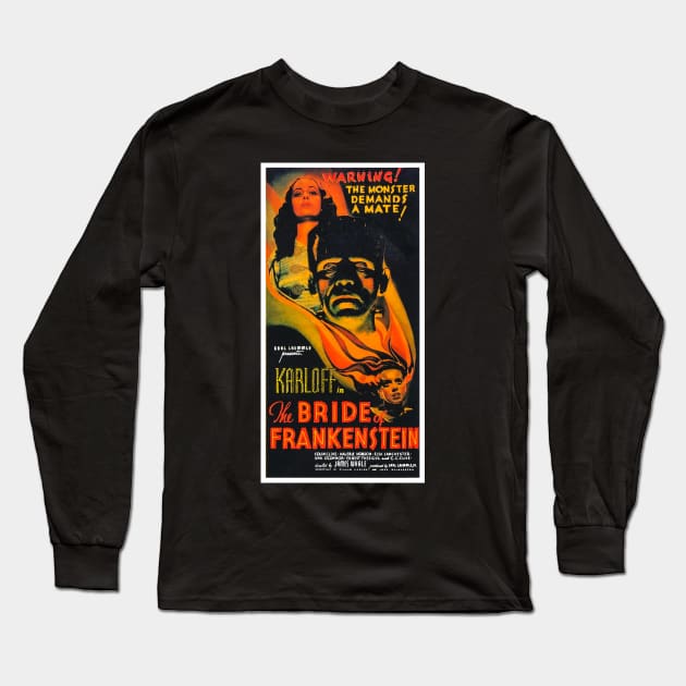 BRIDE OF FRANKENSTIEN Long Sleeve T-Shirt by chudd